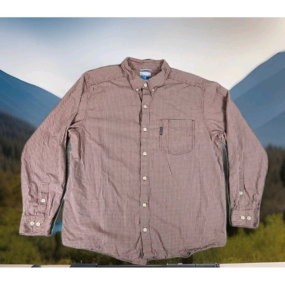Columbia Shirt‎ Mens XL Red Plaid Button Down LS Sportswear